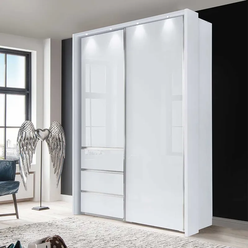 Weißer Schlafzimmerschrank mit Schwebetüren - Baltimore Top-Angebot