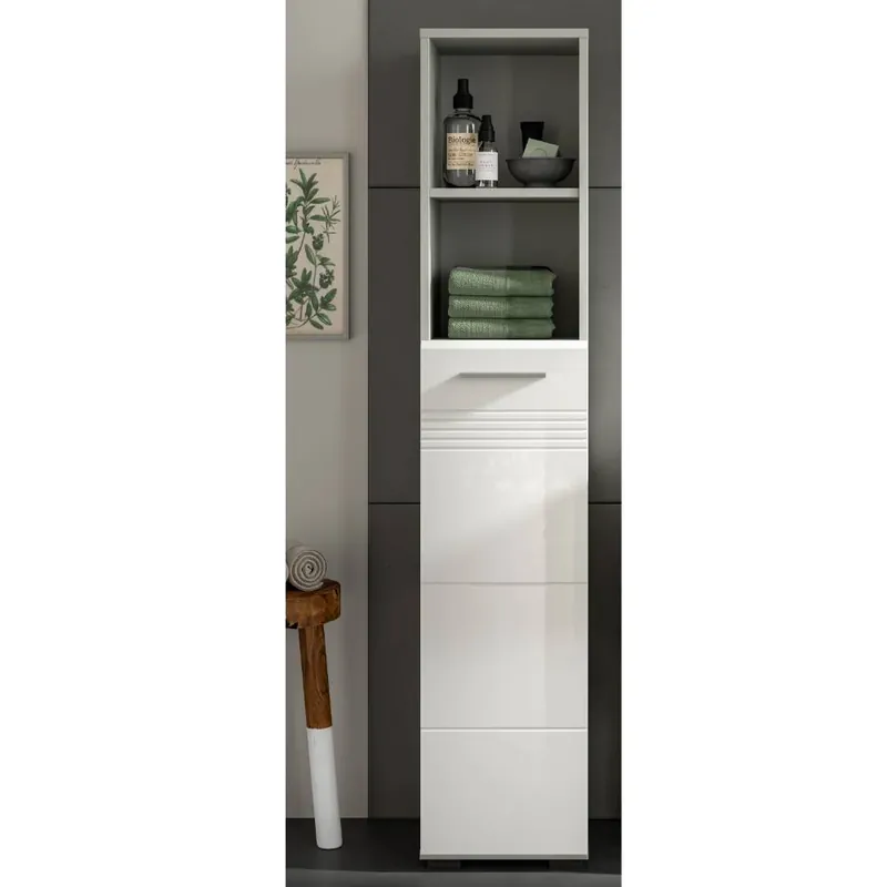 150 cm hoher Badschrank in Weiß - Queenlo Finale Aktion