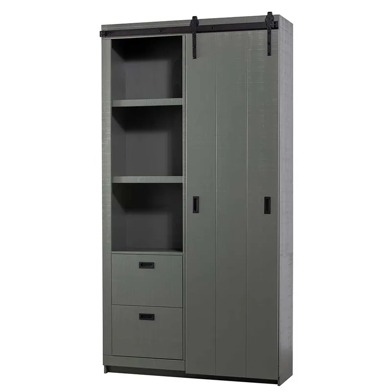 122x230x37 Schrank mit Schiebetür in Graugrün - Zlatka Beliebt