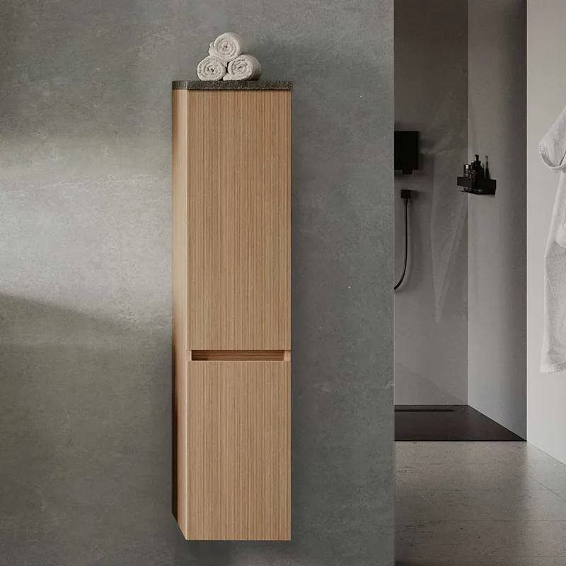 2-türiger Badezimmer Midischrank in Eiche Hell - Leitha Schnäppchen