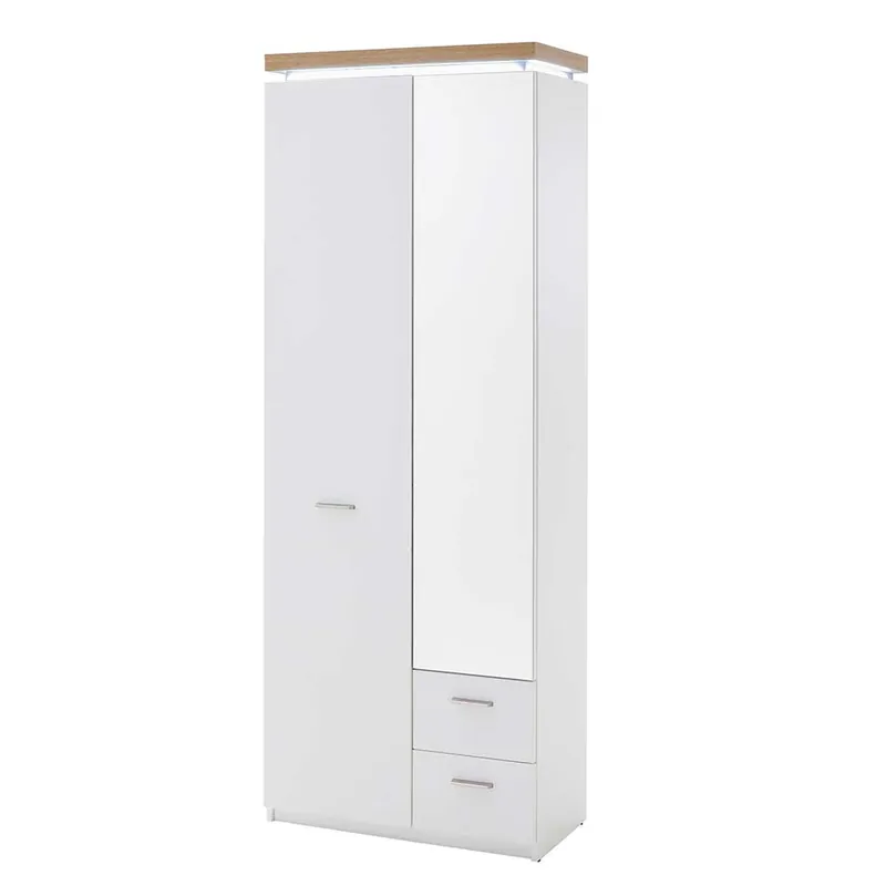 2-türiger Dielenschrank mit Spiegel - Nusenia Preis Gesenkt