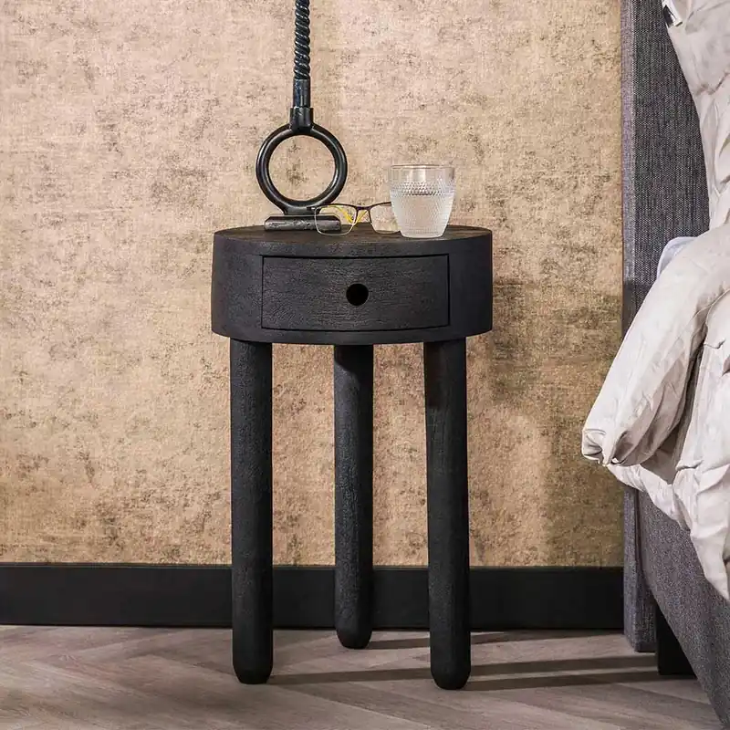 Zertifiziert Runder Nachttisch mit Dreifußgestell - Zeymon