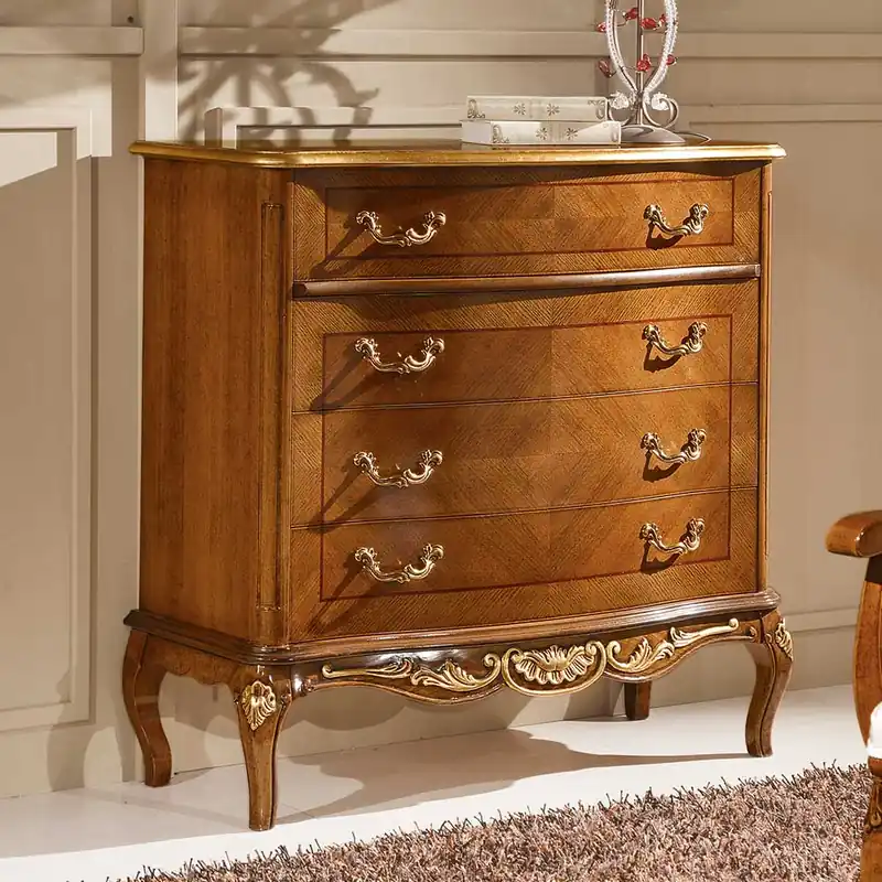 101x100x46 Schubladen-Kommode in Nussbaum - Aciara Expressversand