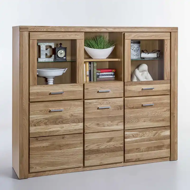158x140x40 Holz Highboard aus Wildeiche - Maila Abverkauf