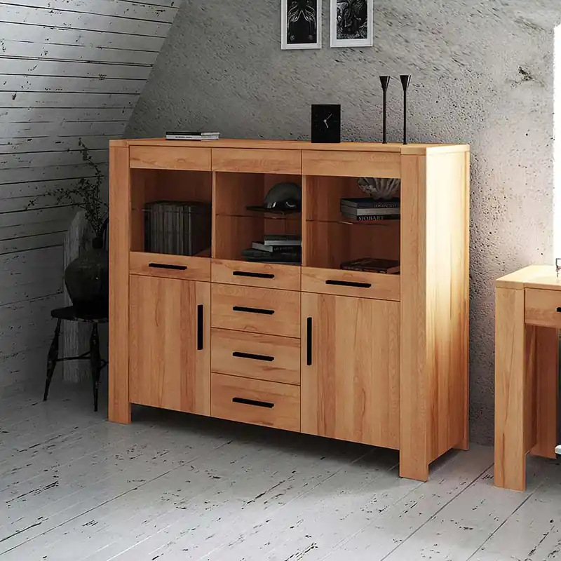 Wohnzimmer Highboard Mosniak aus Kernbuche Massivholz Abverkauf
