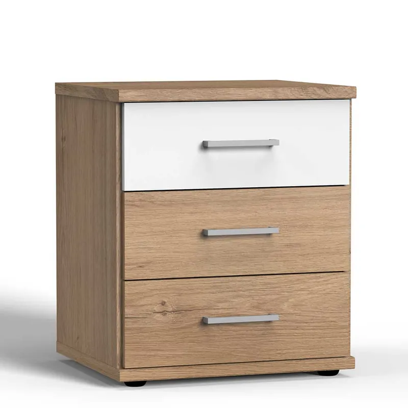 Zertifiziert Nachtkommode in Eiche Dekor & Weiß - Curacao