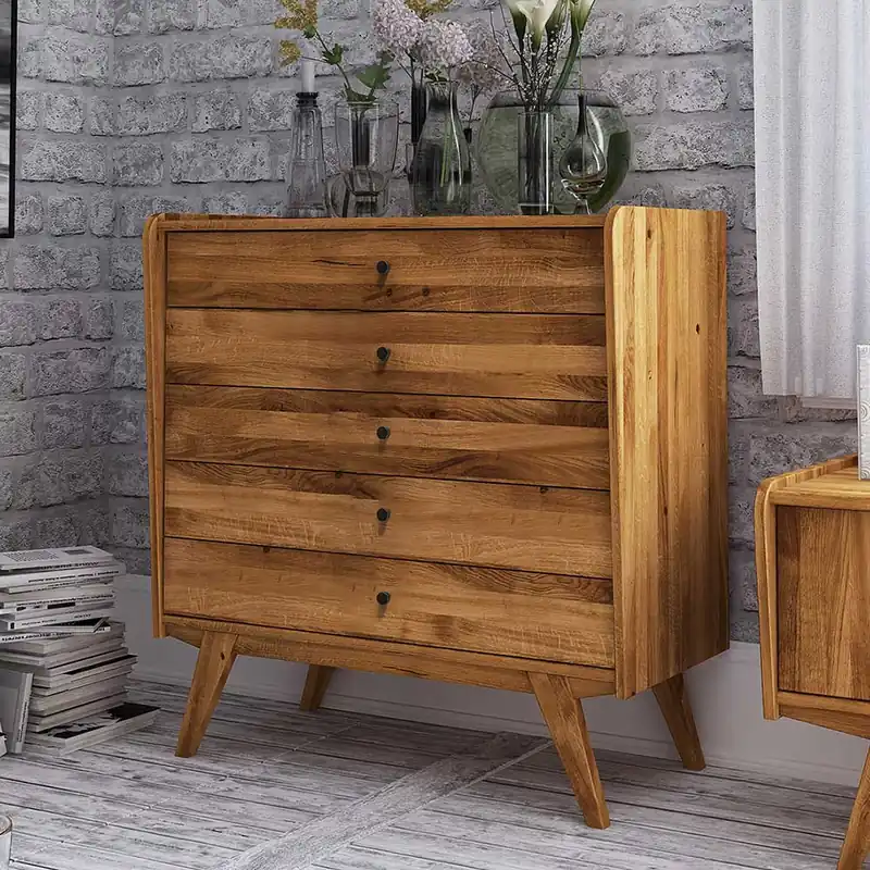 100x105x50 Midcentury Kommode aus Wildeiche - Hardus Versand Am Gleichen Tag