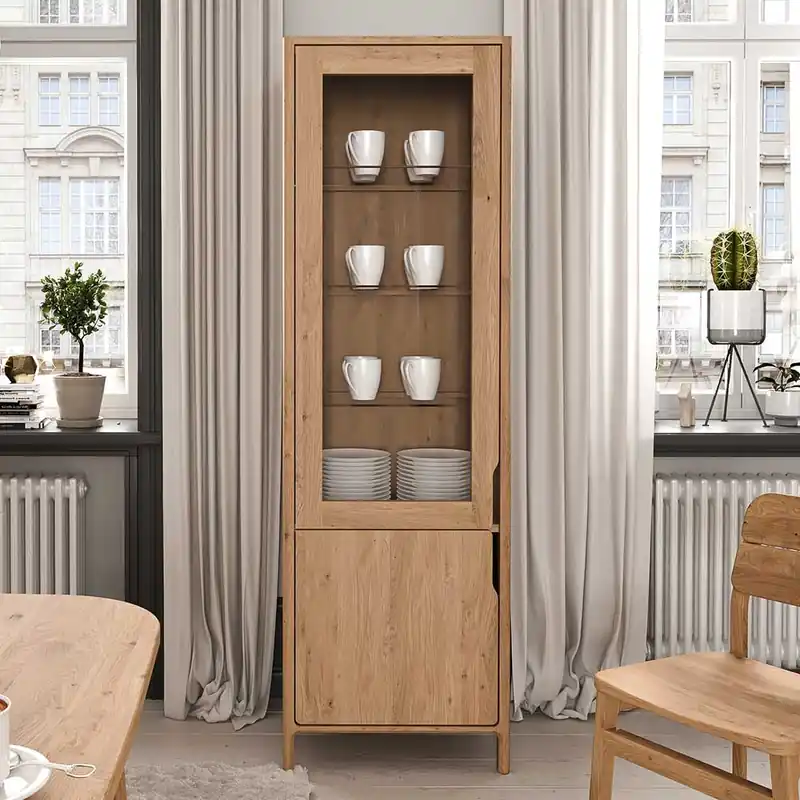 Wildeiche Vitrine in modernem Design - Laida Nur Für Kurze Zeit