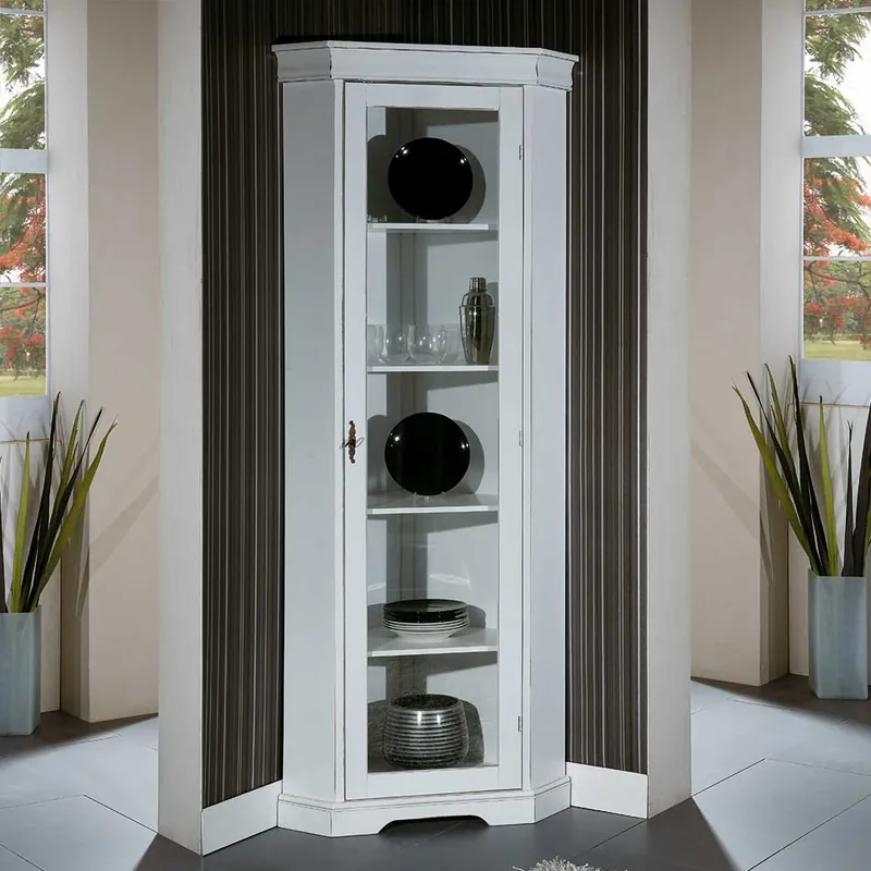 Wochenendangebot Elegante Eckvitrine im Vintage Landhaus Look - Zarinas