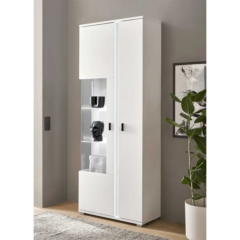 Weißer Vitrinenschrank mit LED Beleuchtung - Tirol Ausverkauf