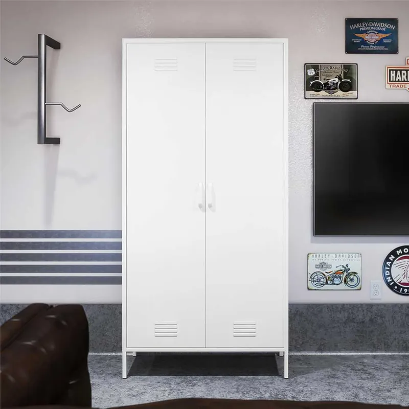 Weißer Universalschrank aus Metall - Elyett Nur Für Kurze Zeit