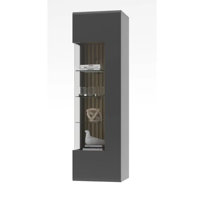 Wohnzimmer Hängevitrine in mattem Dunkelgrau - Azar Versand Am Gleichen Tag