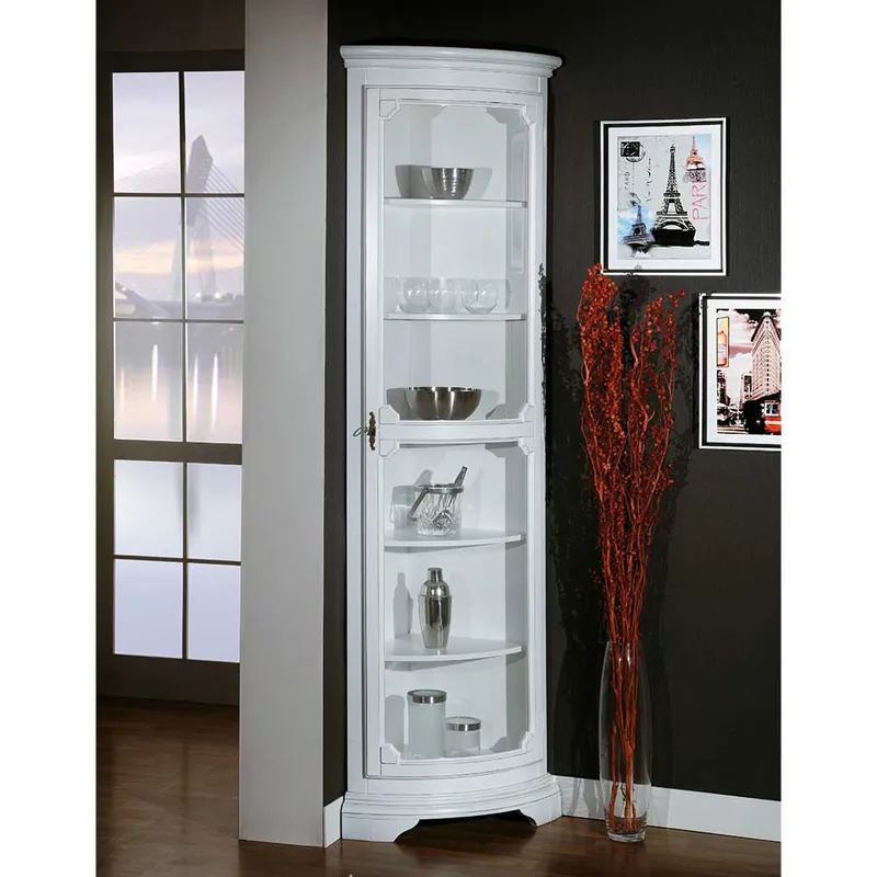 1-türige Eckvitrine im Vintage Design - Zarinas Sofort Bestellen