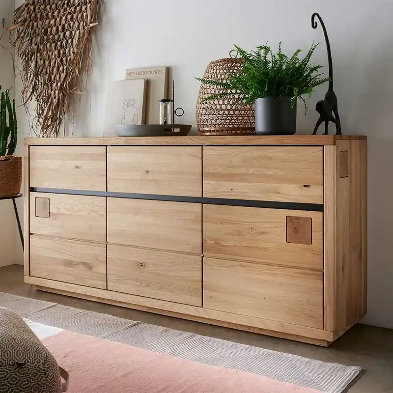 175x85x45 cm Massivholz Sideboard auf Sockel - Embleys Preis Gesenkt