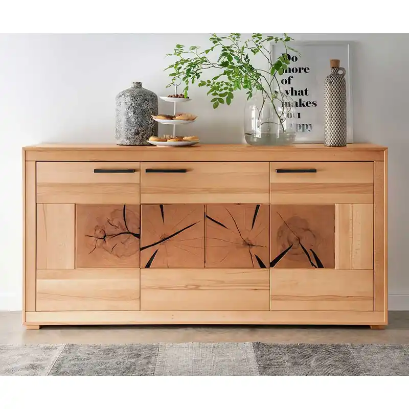 172x86x40 Modernes Kernbuche Sideboard 3-türig - Sarosca Direkt Vom Hersteller