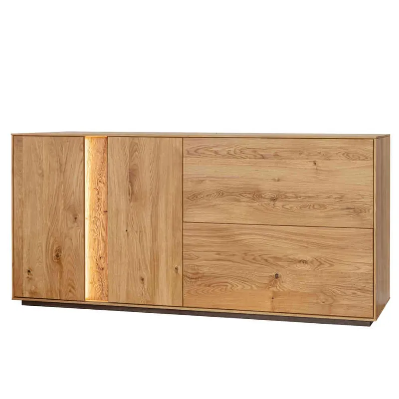 Wildeiche Sideboard mit zwei Klappen & Türen - Cocondar Expressversand