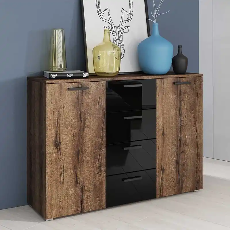 132x93x38 Kommode in Wildeiche dunkel - Ulpro Sichere Zahlung