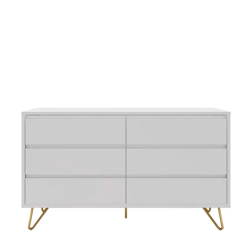 120x70x40 Weiße Kommode mit Metallfüßen in Gold - Pestrov Sofort Bestellen