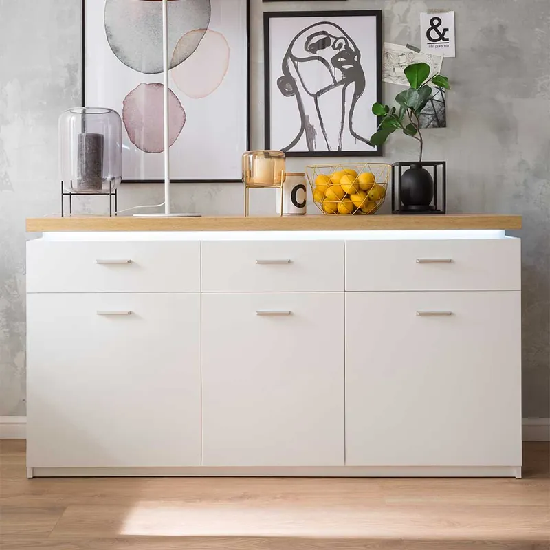 156x83x44 Sideboard mit LED Licht - Caldri Garantierte Lieferung