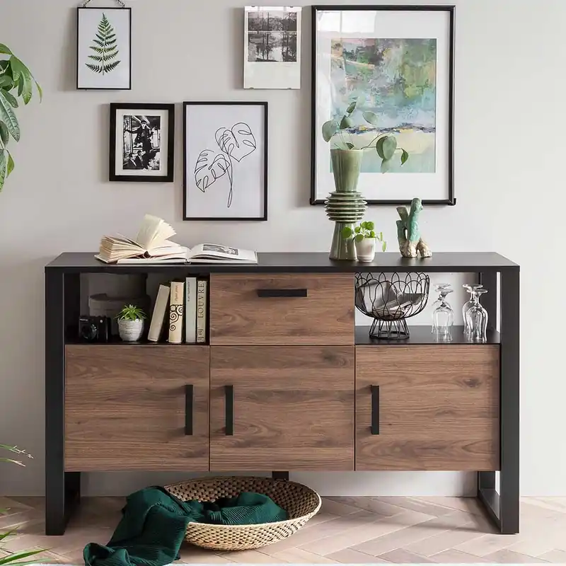 160x90x45 Sideboard mit zwei offenen Fächern - Dudleys Online Kaufen