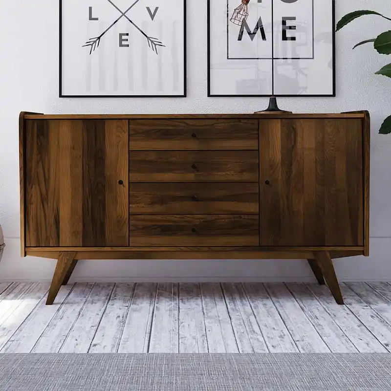 160x90x50 Sideboard in Nussbaumfarben lackiert - Nadelle Online Kaufen