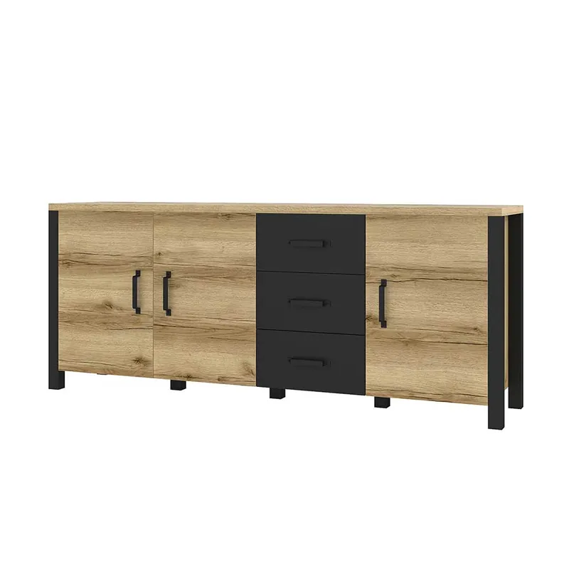 193x79x43 Zweifarbiges Sideboard in Eiche NB - Kanellas Bestpreis