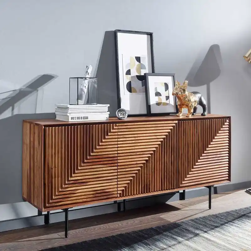Wochenendangebot 3-türiges Designer Sideboard aus Massivholz - Madrino