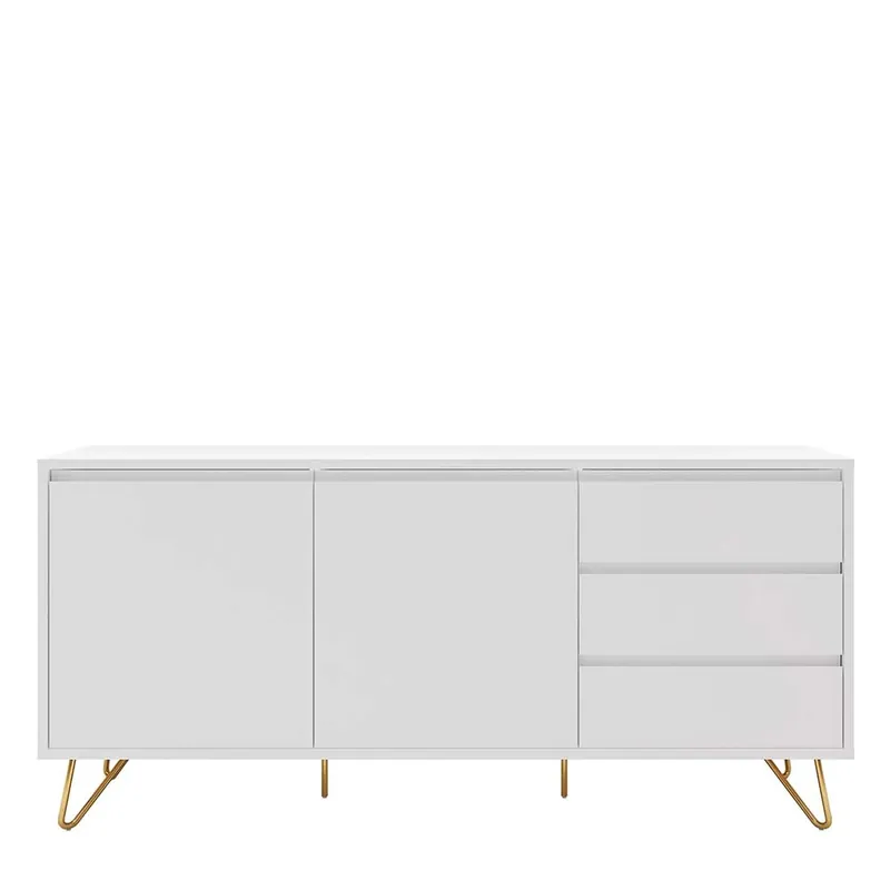 Weißes Sideboard 150cm mit Haarnadel Beinen - Donny Expressversand