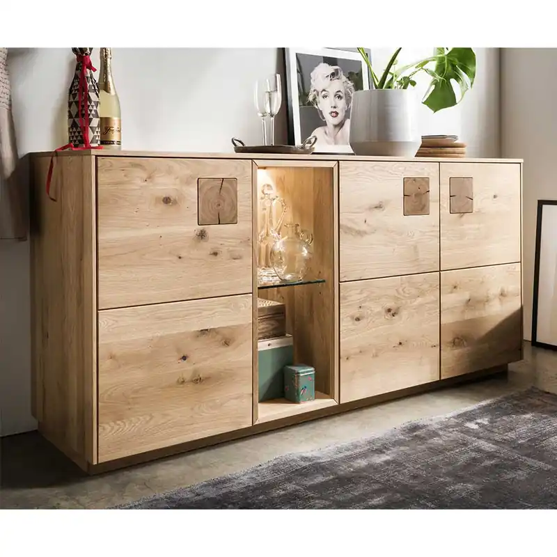 Wildeiche Sideboard in 170 cm Breite - Millena Garantierte Lieferung