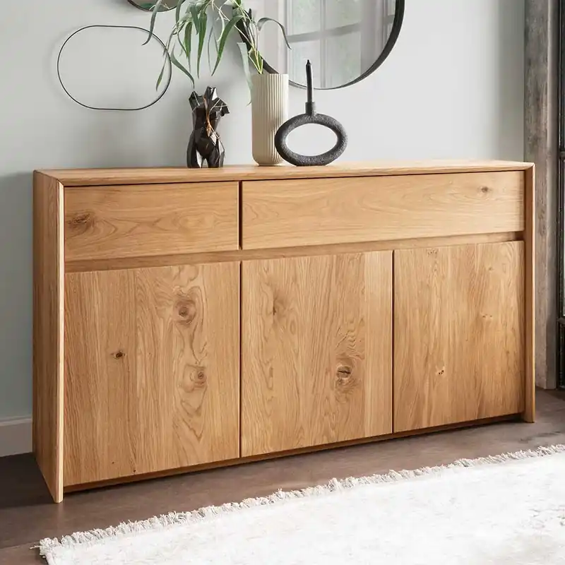 Wildeiche Sideboard mit zwei Schubladen - Zandras Preiswert