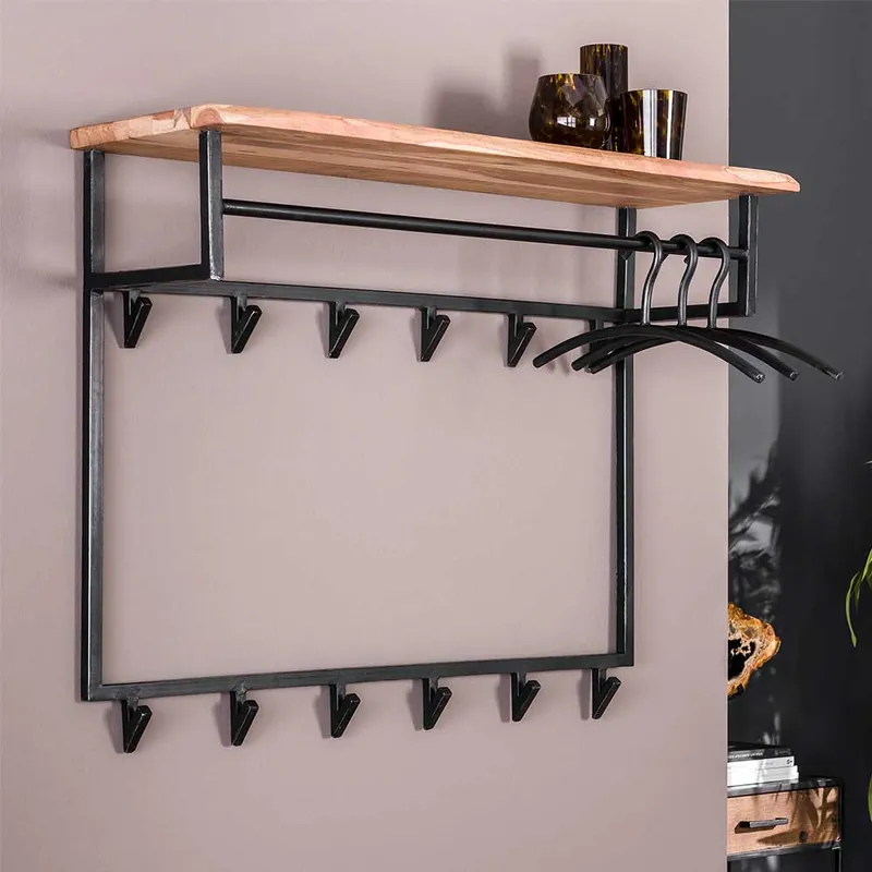 100x80x33 Wandgarderobe aus Stahl mit 12 Haken - Lucos Sonderaktion