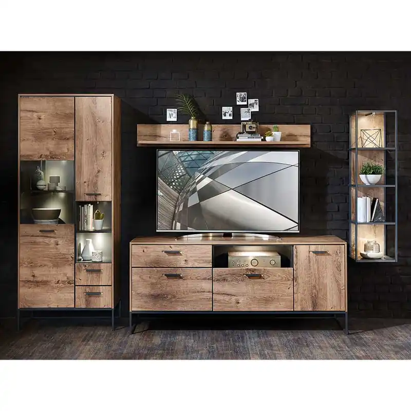 Wohnzimmer Design Wohnwand Möbelset - Xindus (vierteilig) Mega-Angebot