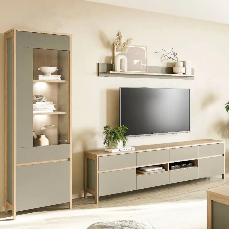 Wohnwand Möbelset in Eukalyptus - Promo (dreiteilig) Sofort Bestellen