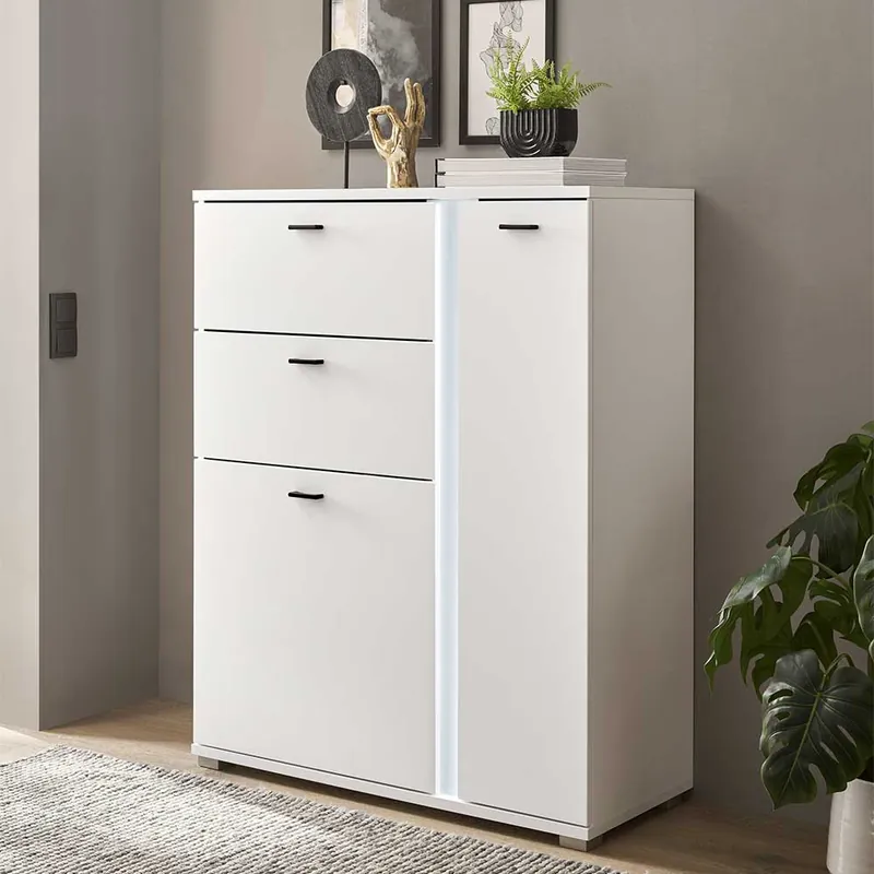 Weißes Highboard mit LED Beleuchtung - Tirol Aktuell