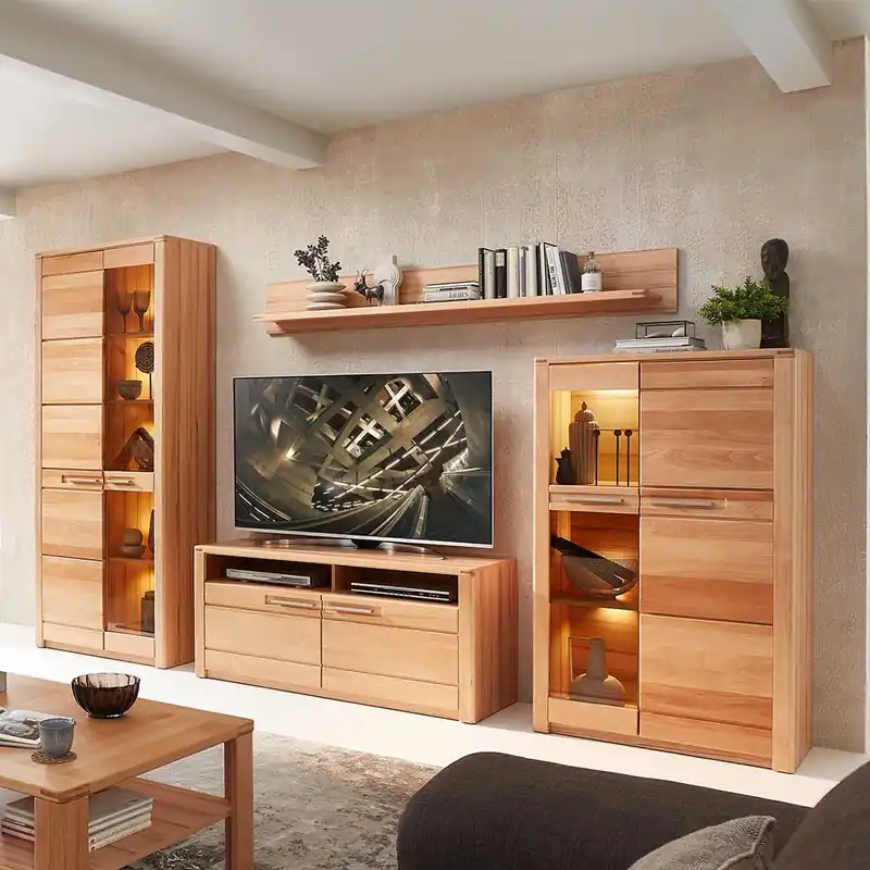 Wohnzimmer TV Anbauwand Möbelset - Amyonta (vierteilig) Jetzt Kaufen