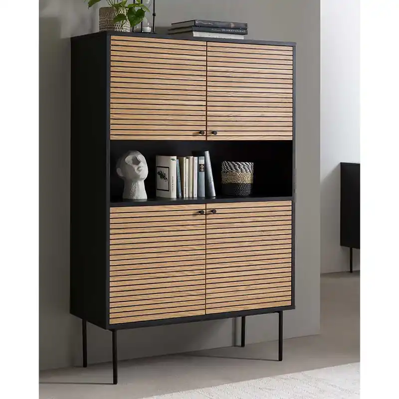 100x155x40 4-türiges Highboard mit offenem Fach - Varaba Neu Im Sortiment