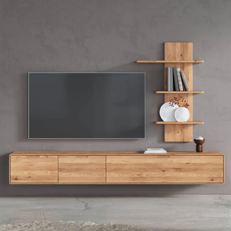 Wildeiche Anbauwand Möbelset - Holiday (zweiteilig) Expressversand