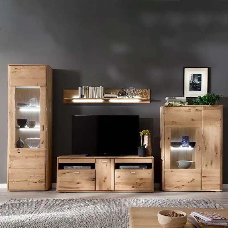 Wohnkombination in Eiche Bianco - Destal (vierteilig) Bestpreis