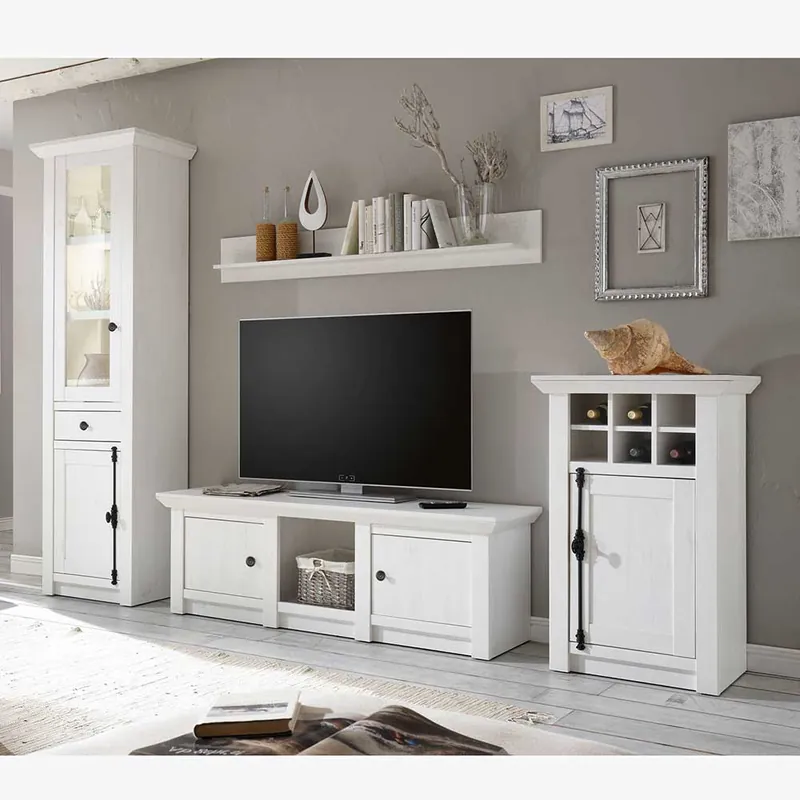 Wohnwand Chelles im Landhausstil (vierteilig) Sonderangebot