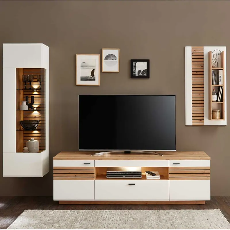 Wohnwand Möbel Zusammenstellung 239 cm breit - Niam (dreiteilig) Direkt Vom Hersteller