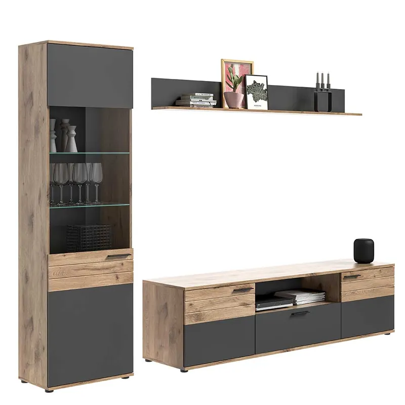 Wohnwand Wohnkombination - 251 cm breit - Lucios (dreiteilig) Markenprodukt