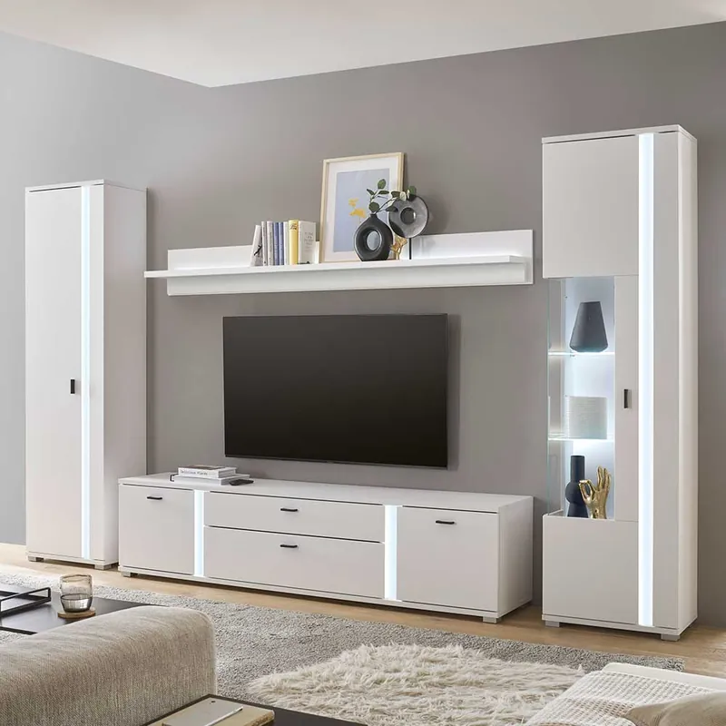 Wohnwandmöbel mit LED Licht Set - Tirol (vierteilig) Top-Preis