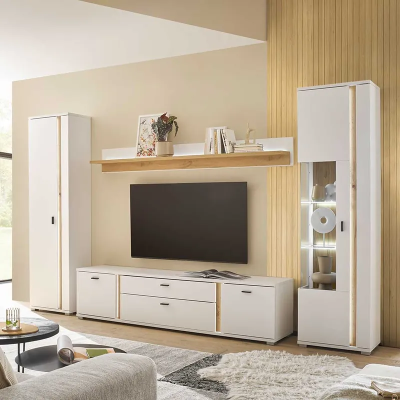 Zertifiziert Wohnzimmer Anbauwand Möbelset - Racelyn (vierteilig)