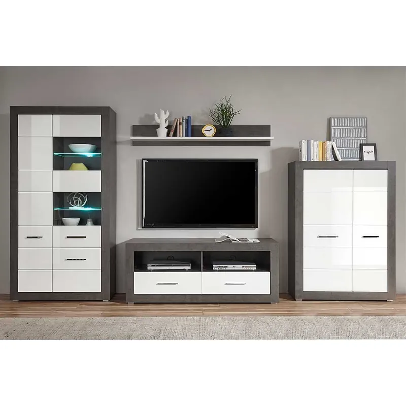 Wohnzimmer Möbel Kombi zweifarbig - Istensa (vierteilig) Günstig