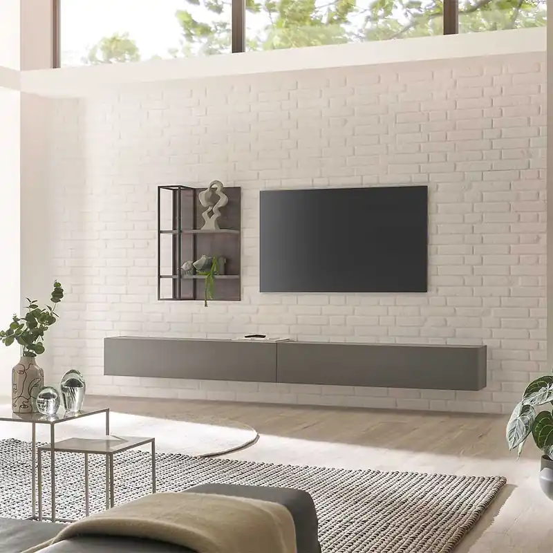 Wohnzimmer TV Anbauwand hängend - Mundo (dreiteilig) Kostenfreie Lieferung