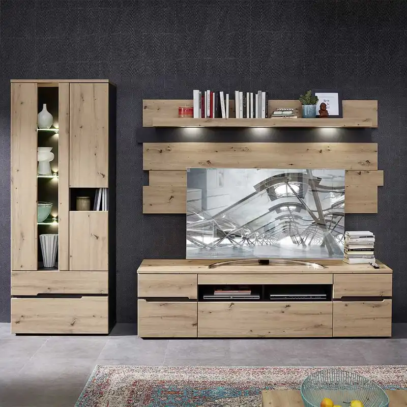 Wohnzimmer TV Anbauwand in Wildeiche - Kuetra (dreiteilig) Neuheit