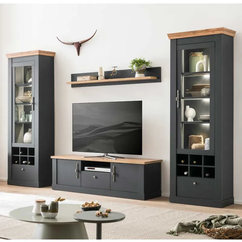 Wohnzimmer Wohnwand - Landhaus modern - Lionel (vierteilig) Billig