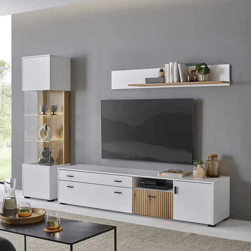 Wohnzimmermöbel Kombi zweifarbig - Nenaloro (dreiteilig) Kostenloser Rückversand