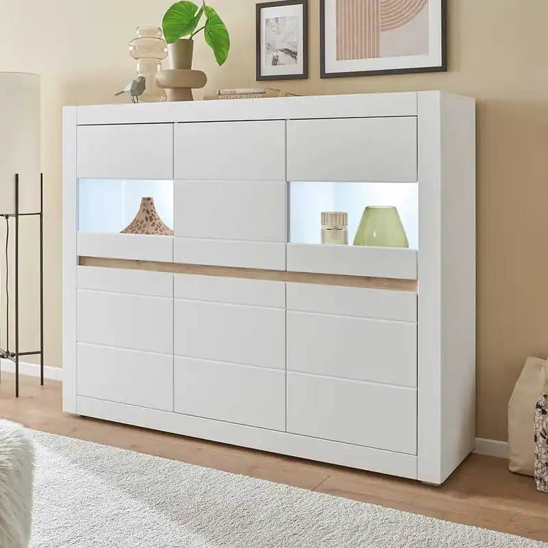 Wohnzimmerschrank mit Glaseinsätzen - Ilana Mega-Angebot