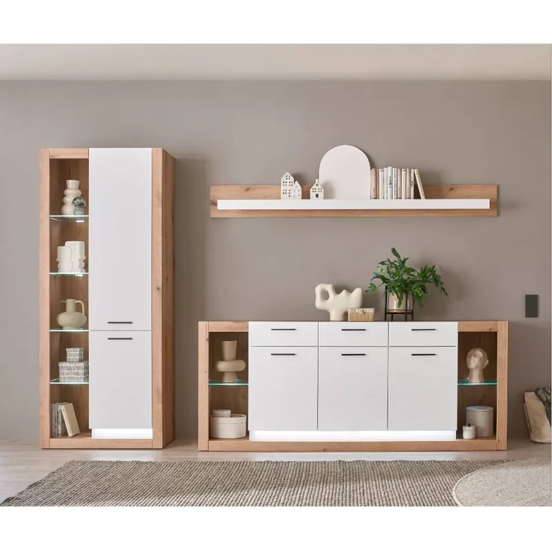 Wohnzimmerschränke und Wandboard Set - Adejano (dreiteilig) Online Kaufen